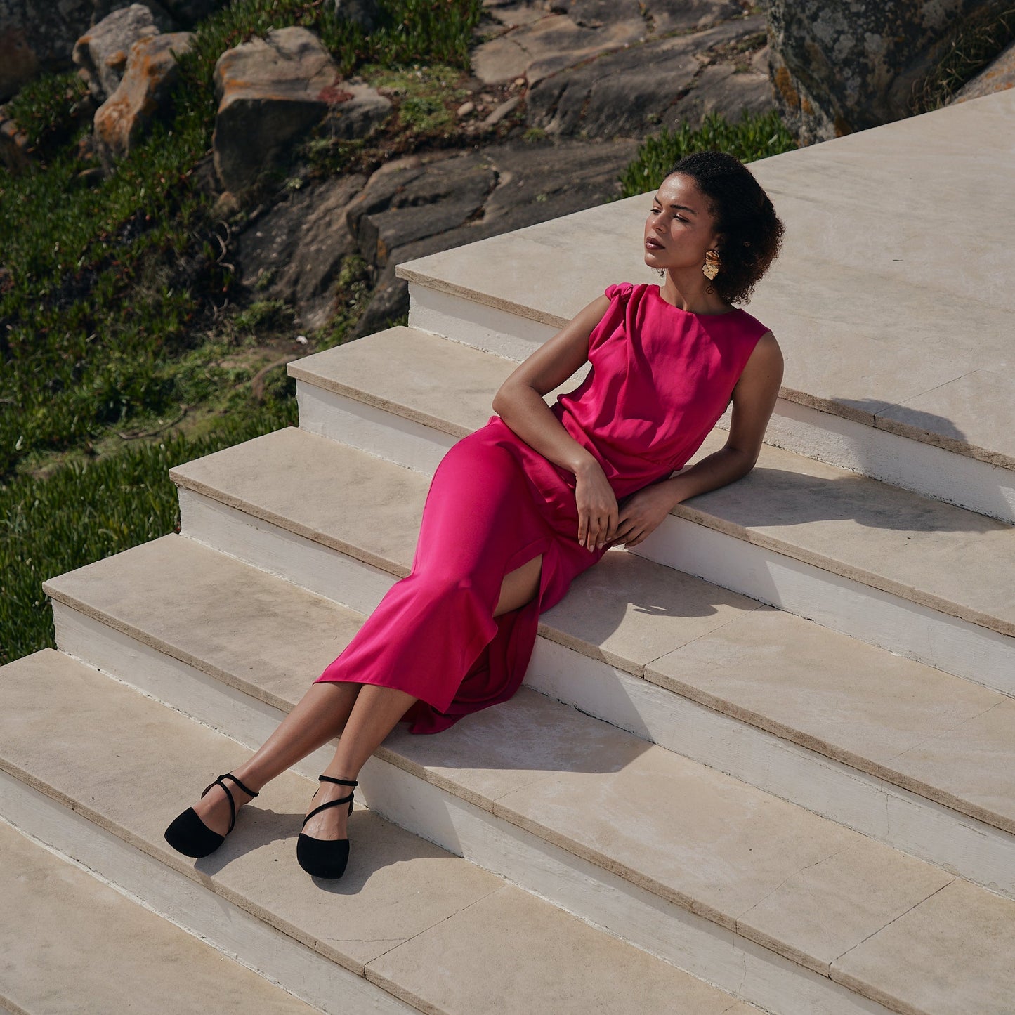 ORCHID Black barefoot sandals