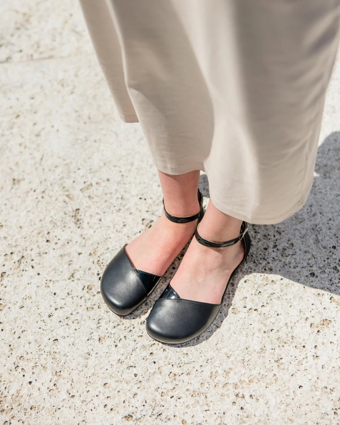 POPPY Black Vegan Barefoot Sandals
