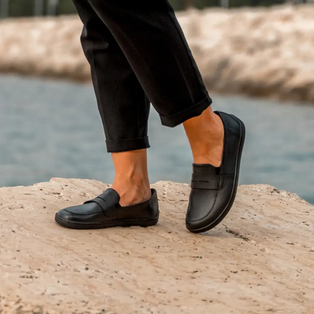 BUEN All Black Barefoot Moccasins Extra wide