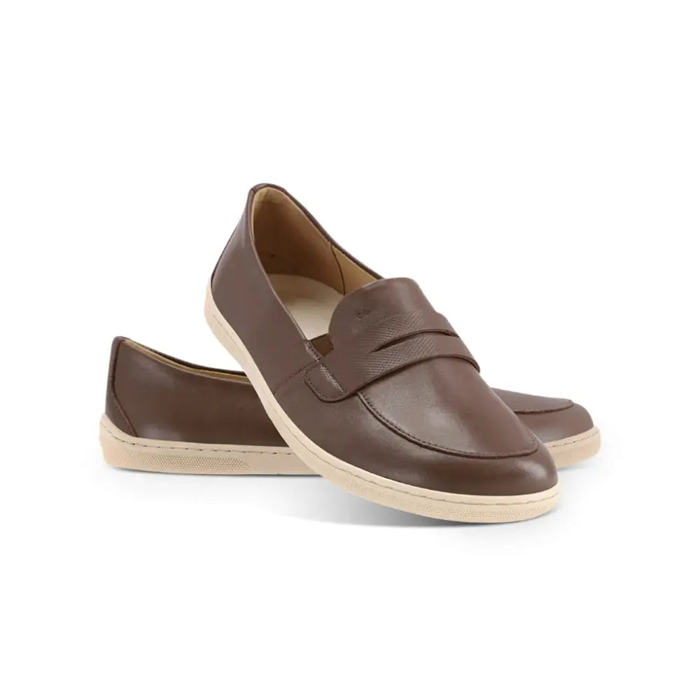 BUEN Dark Brown & Beige Barefoot Moccasins Extra wide