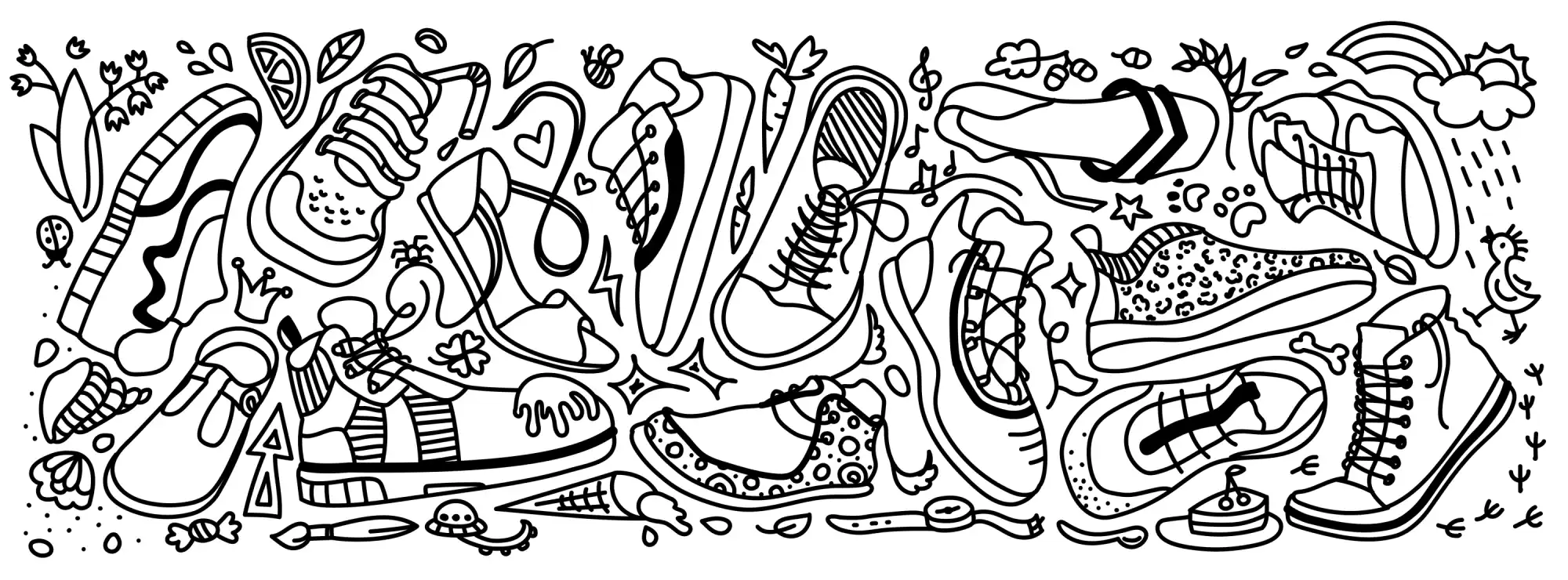 Doodle-style shoe collection