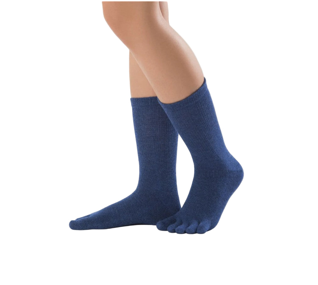 WARM MID-CALF Navy split toe socks