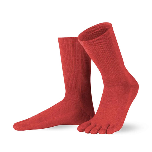 WARM MID-CALF Wine Red split toe socks