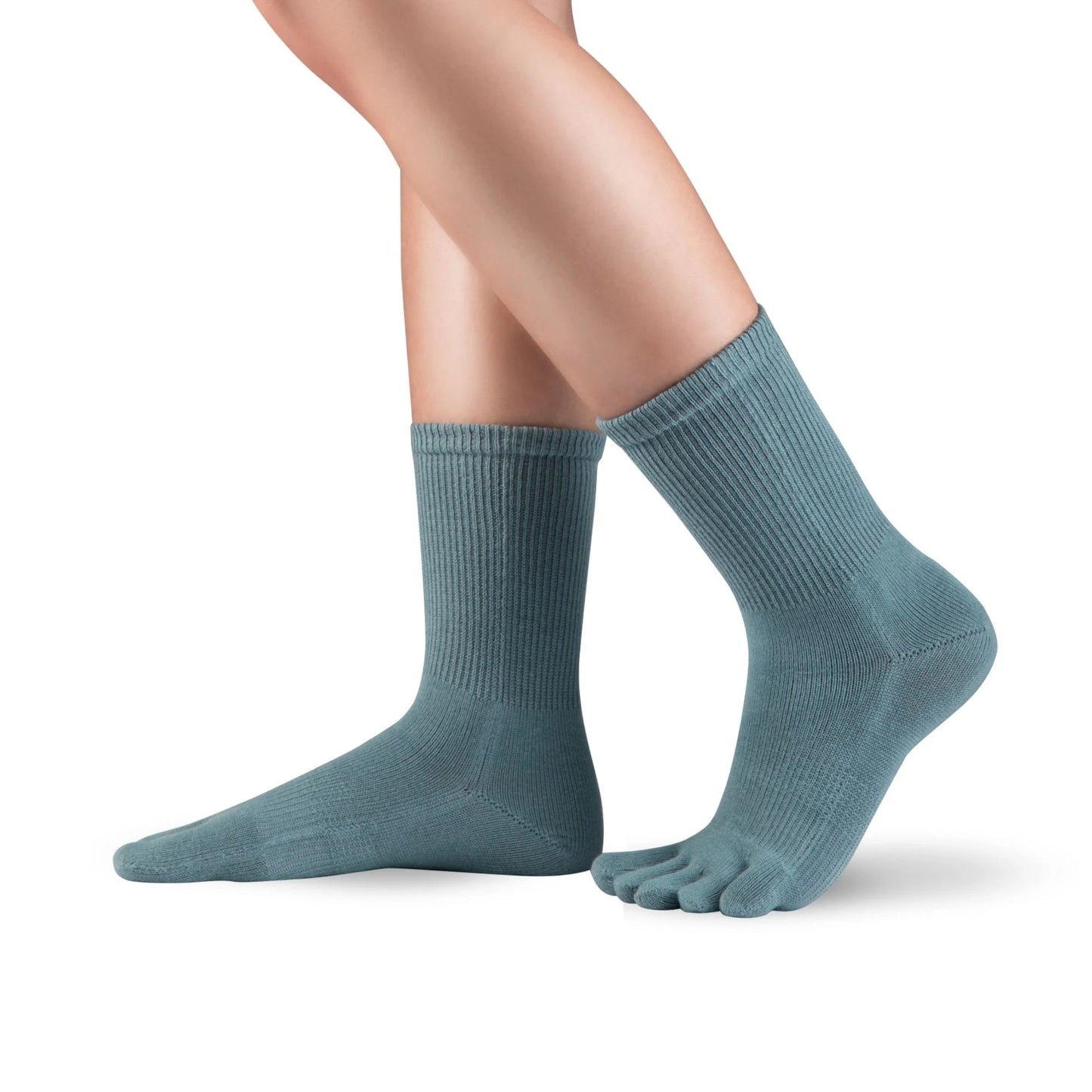 DR. FOOT MID-CALF Gray Blue bunion toe socks