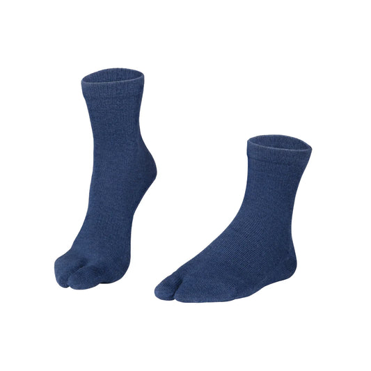 WARM TABI ANKLE Navy two-toe socks