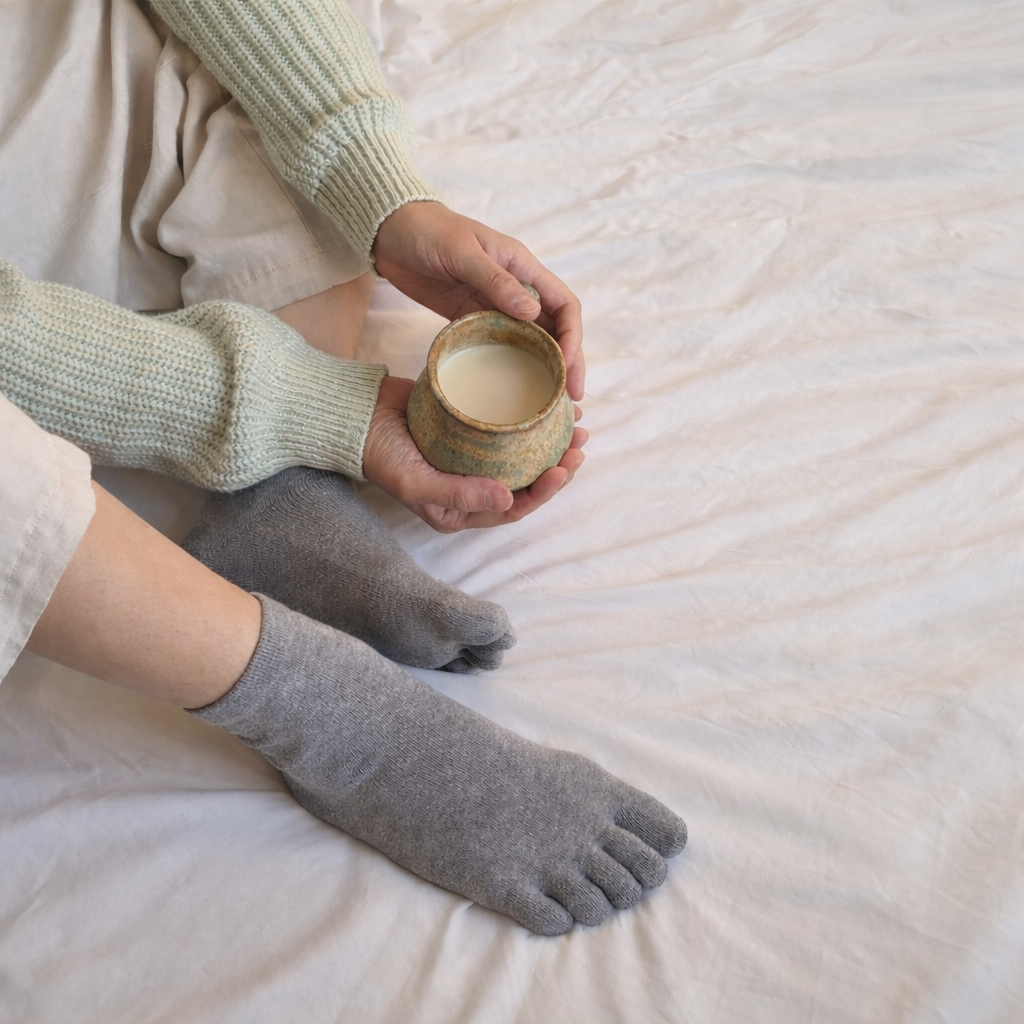 ESSENTIALS ANKLE Grey split toe socks