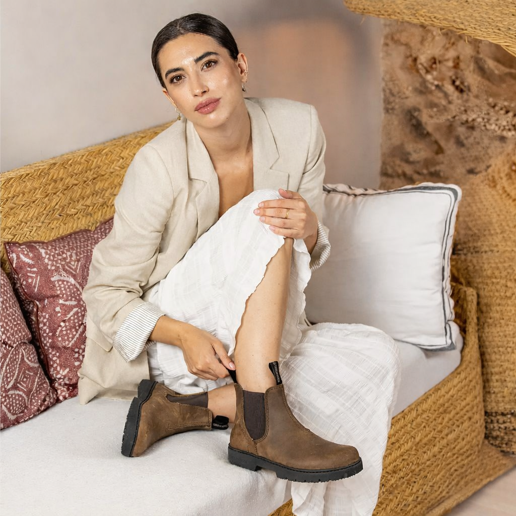 NOMADA N5262 Stone Barefoot Chelsea Boots