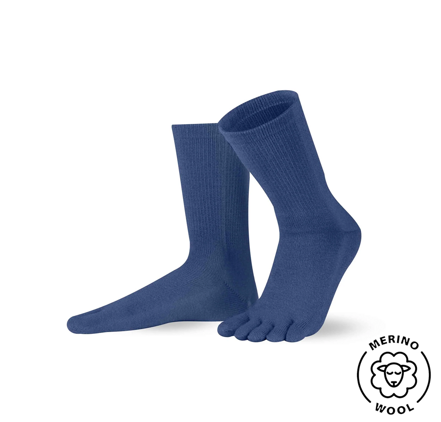 WARM MID-CALF Navy five-toe socks