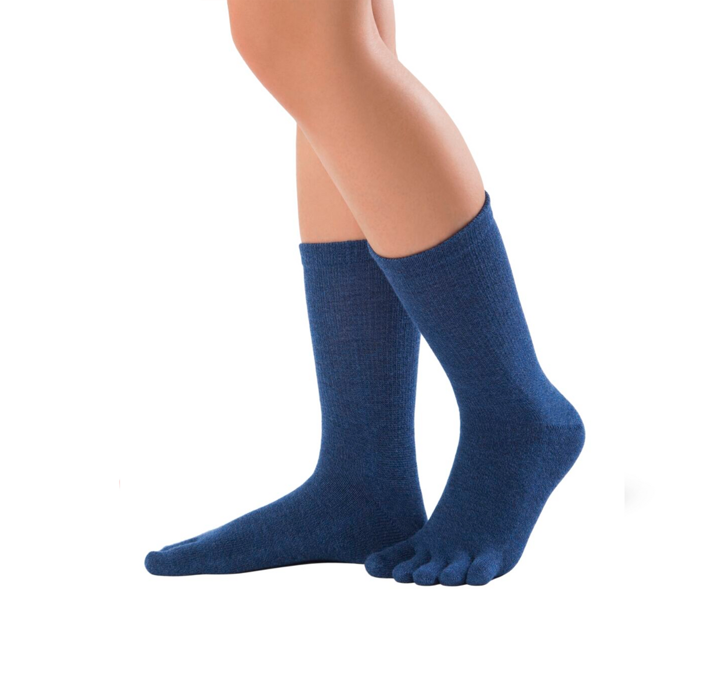WARM MID-CALF Navy five-toe socks