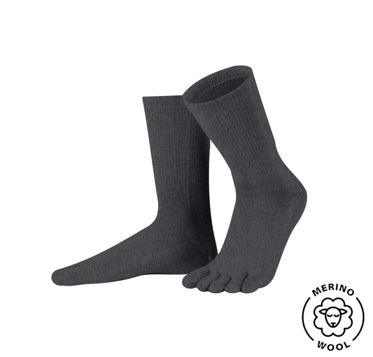 WARM MID-CALF Dark Grey five-toe socks
