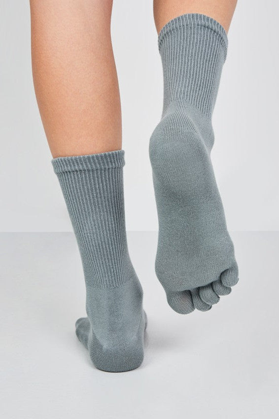 DR. FOOT MID-CALF Gray-Blue bunion five-toe socks