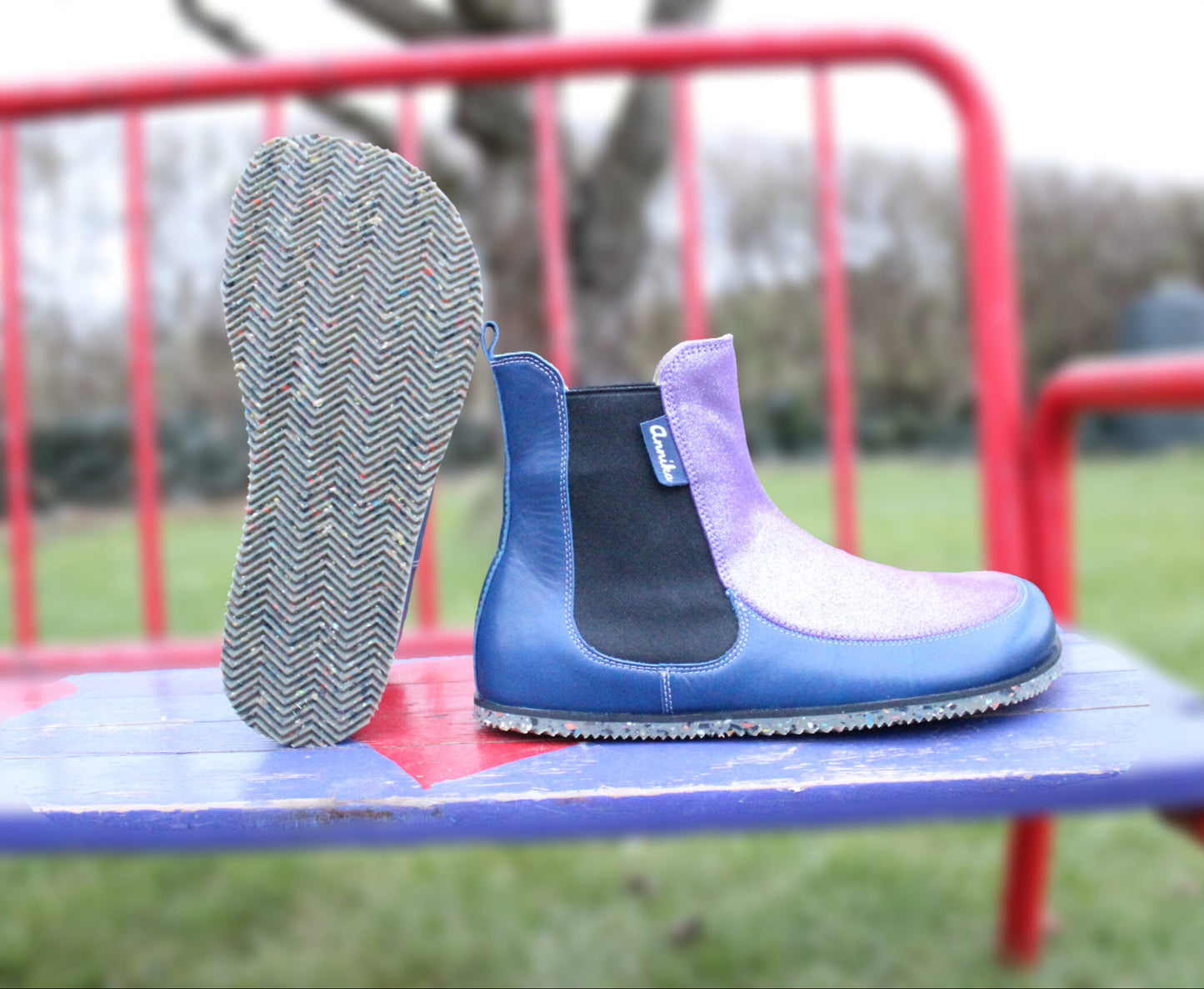 PALUSTRIA Purple Barefoot Chelsea Boots
