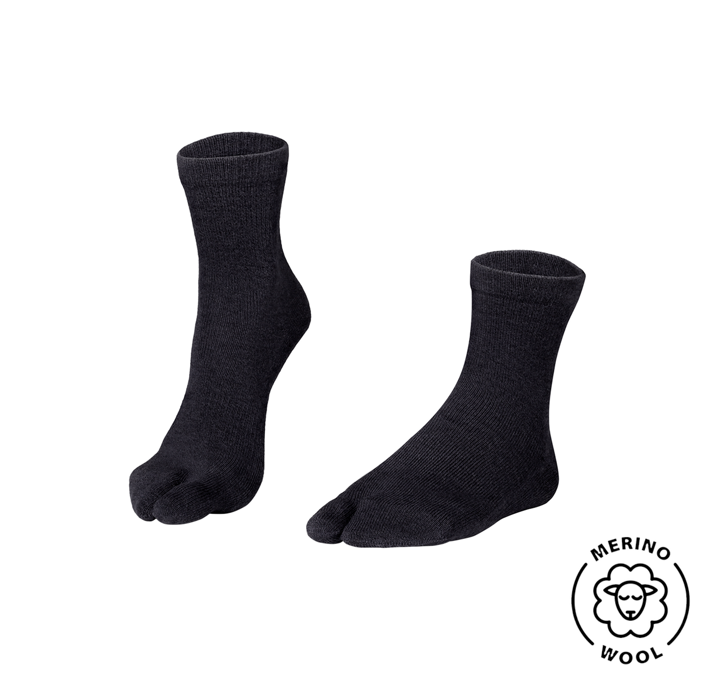 WARM TABI ANKLE Dark Grey split big toe socks