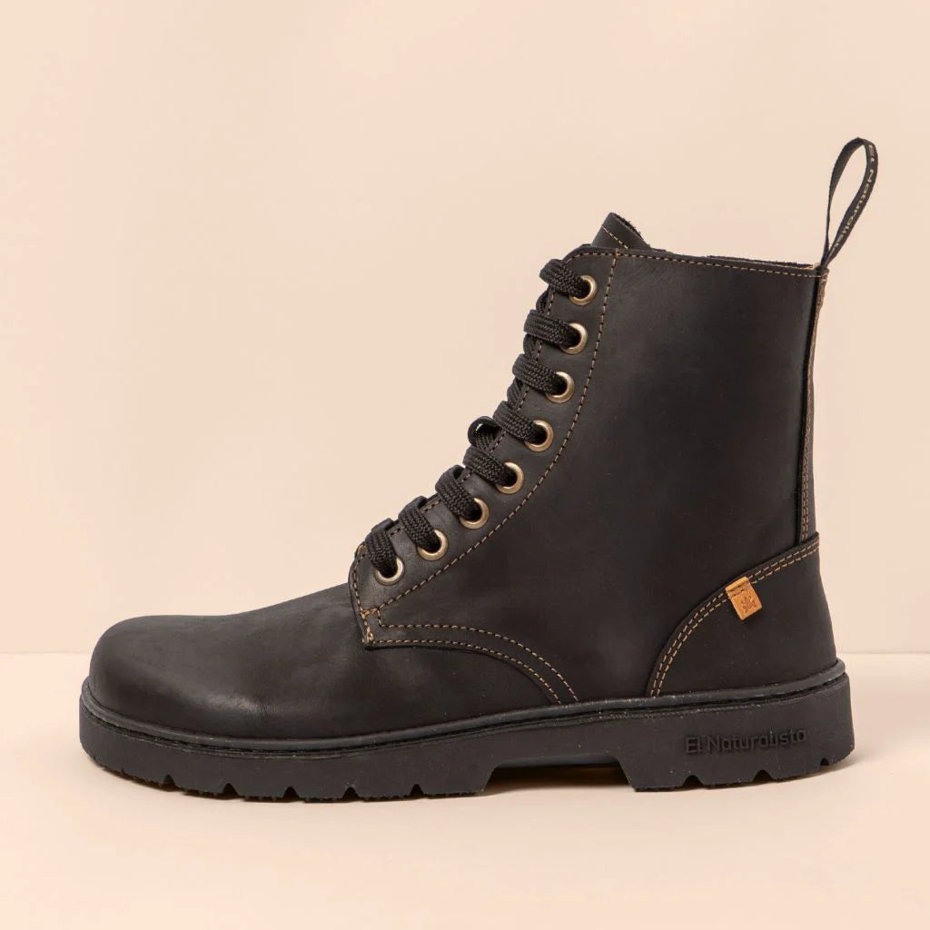 NOMADA N5264 Black barefoot lace-up boots