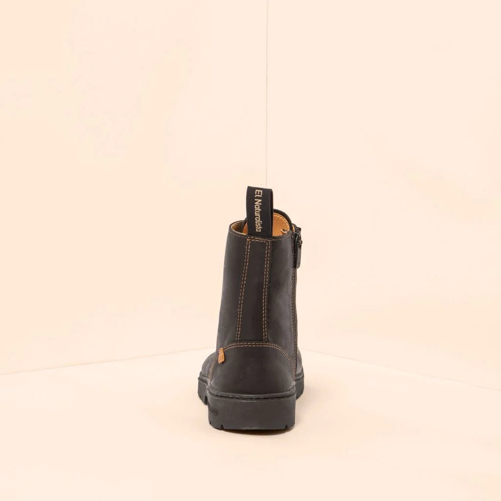 NOMADA N5264 Black barefoot lace-up boots