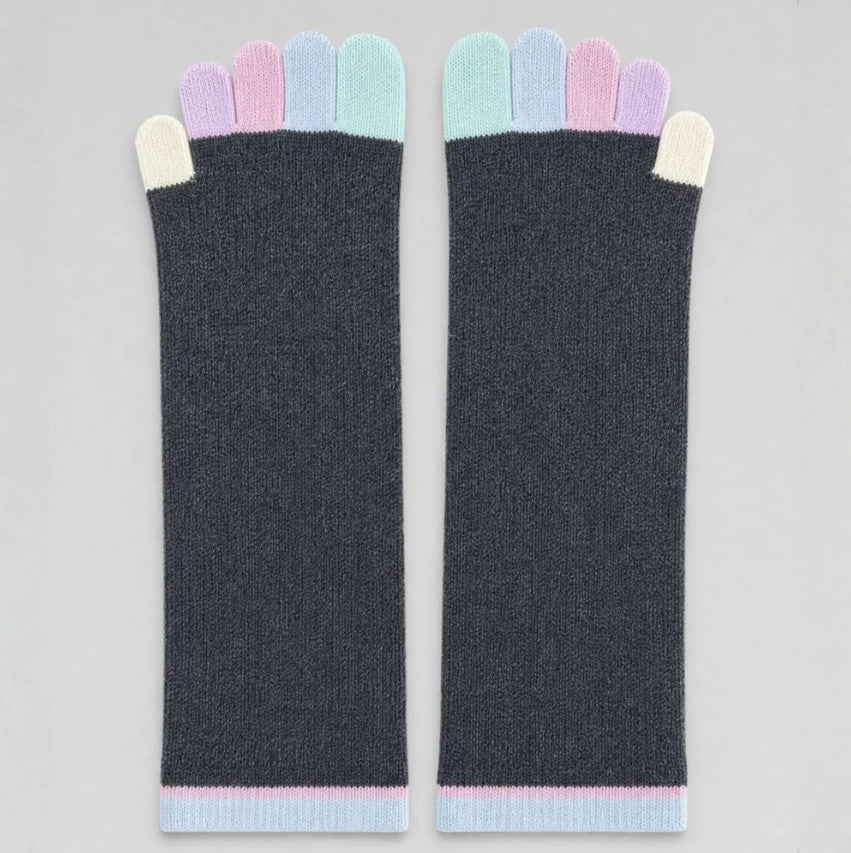 RAINBOWS MID-CALF Colourful five-toe socks