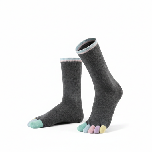 RAINBOWS MID-CALF Colourful five-toe socks