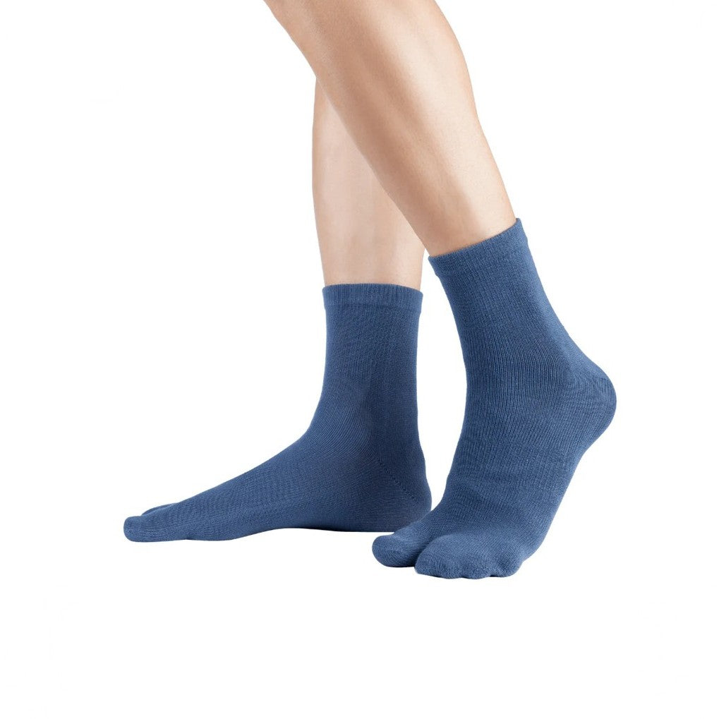 WARM TABI ANKLE Blue split big toe socks