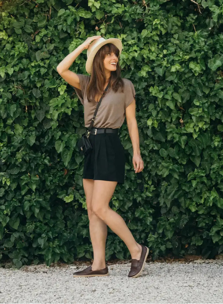BUEN Dark Brown & Beige Barefoot Moccasins Extra wide
