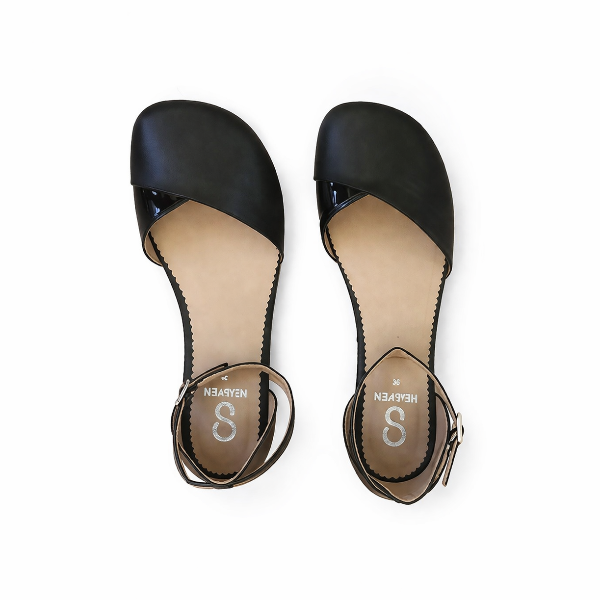 POPPY Black Barefoot Sandals