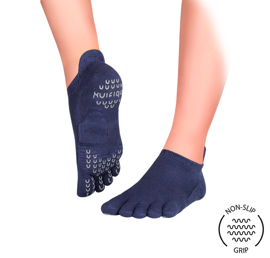 SORA Dark Blue non-slip five-toe socks